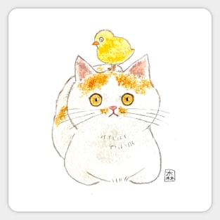 Chick & Kitty Sticker